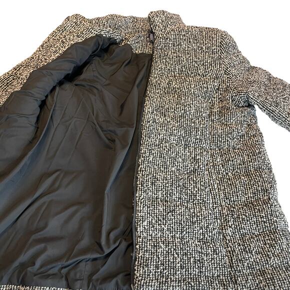 Chico's Black White Tweed Wool Blend Heavyweight Winter Outdoor Jacket Coat L - Picture 9 of 13